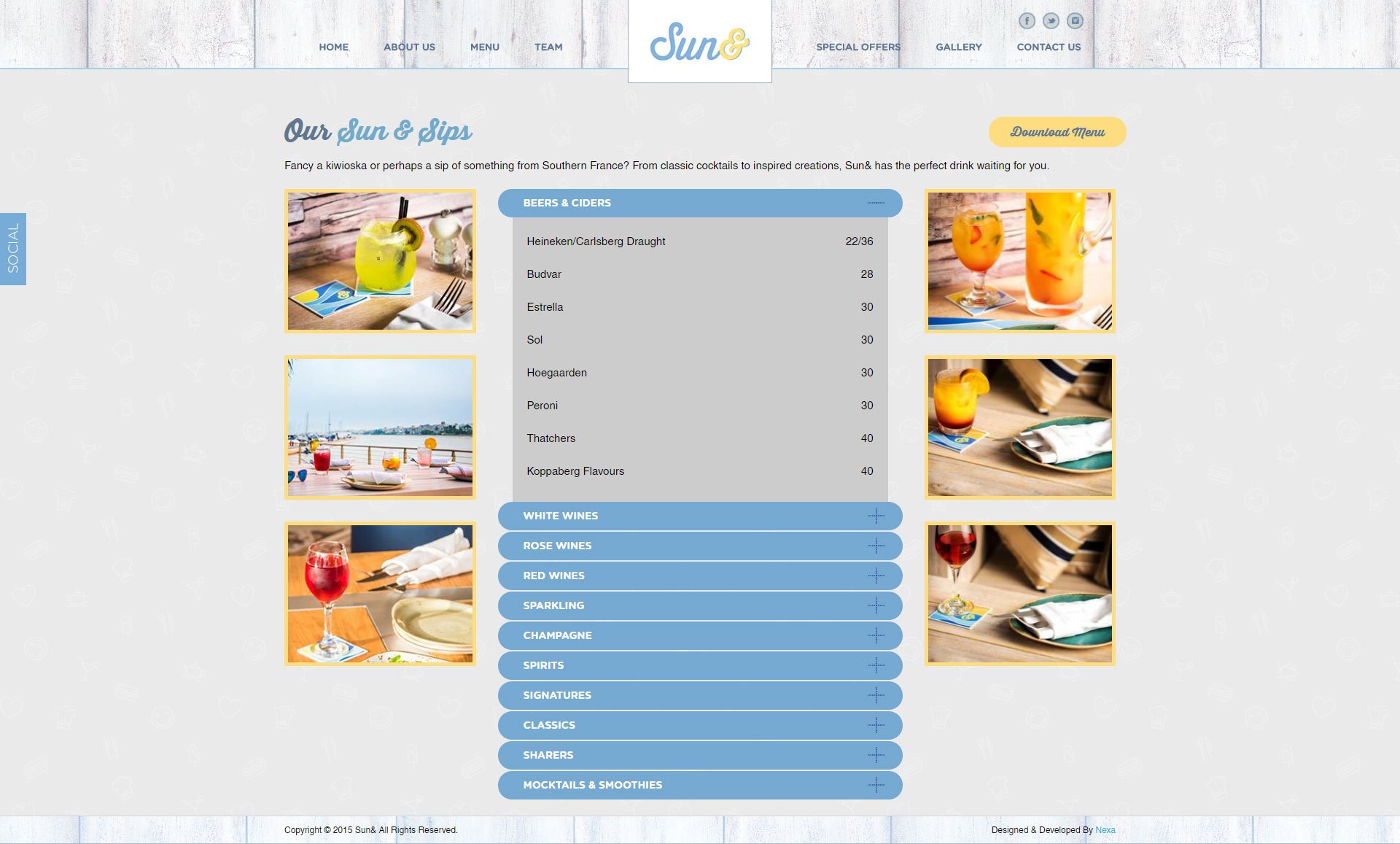 Nexa Portfolio - Sun& Menu