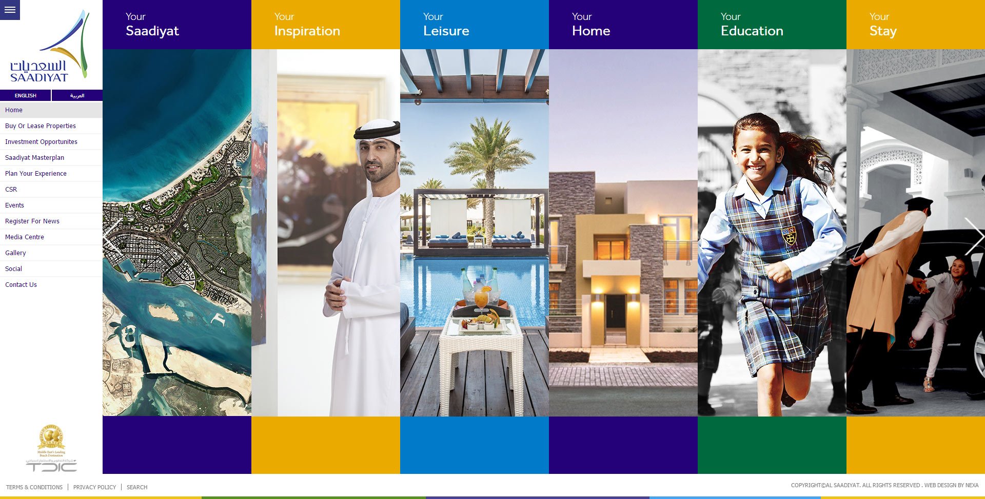 Saadiyat Website by Nexa Digital, UAE