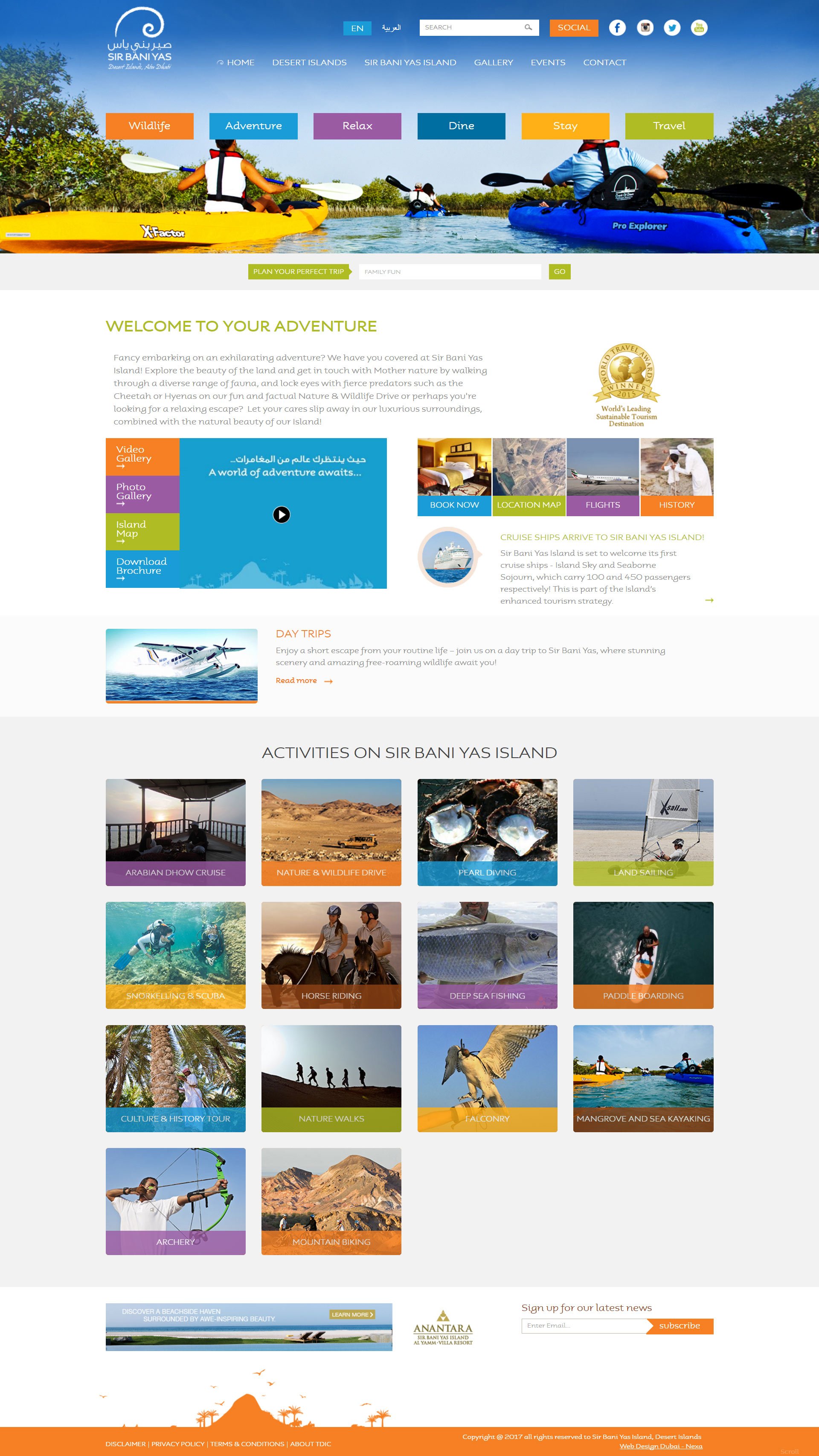 Sir Bani Yas Island Website by Nexa, Dubai